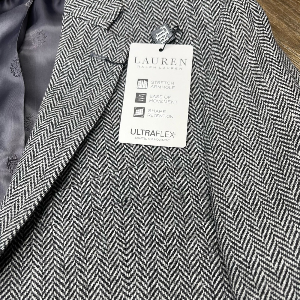 New ~ Lauren Ralph Lauren Men’s 100% Wool Herringbone Classic Fit Coat Size 38S - Picture 4 of 16